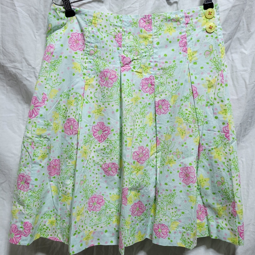 Lilly Pulitzer Vintage White Label Wrap Skirt Size 2 Floral Jungle Cat